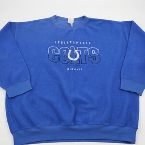 Vintage Riddell Indianapolis Colts‎ Fleece Sweatshirt Mens Blue Crewneck 90s XL